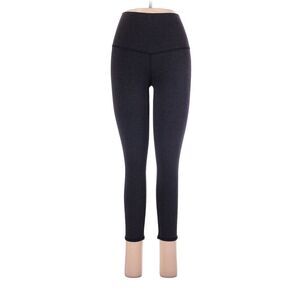 LULULEMON ATHLETICA Heathered Black Wunder Under Crop Roll Down Leggings - US 6